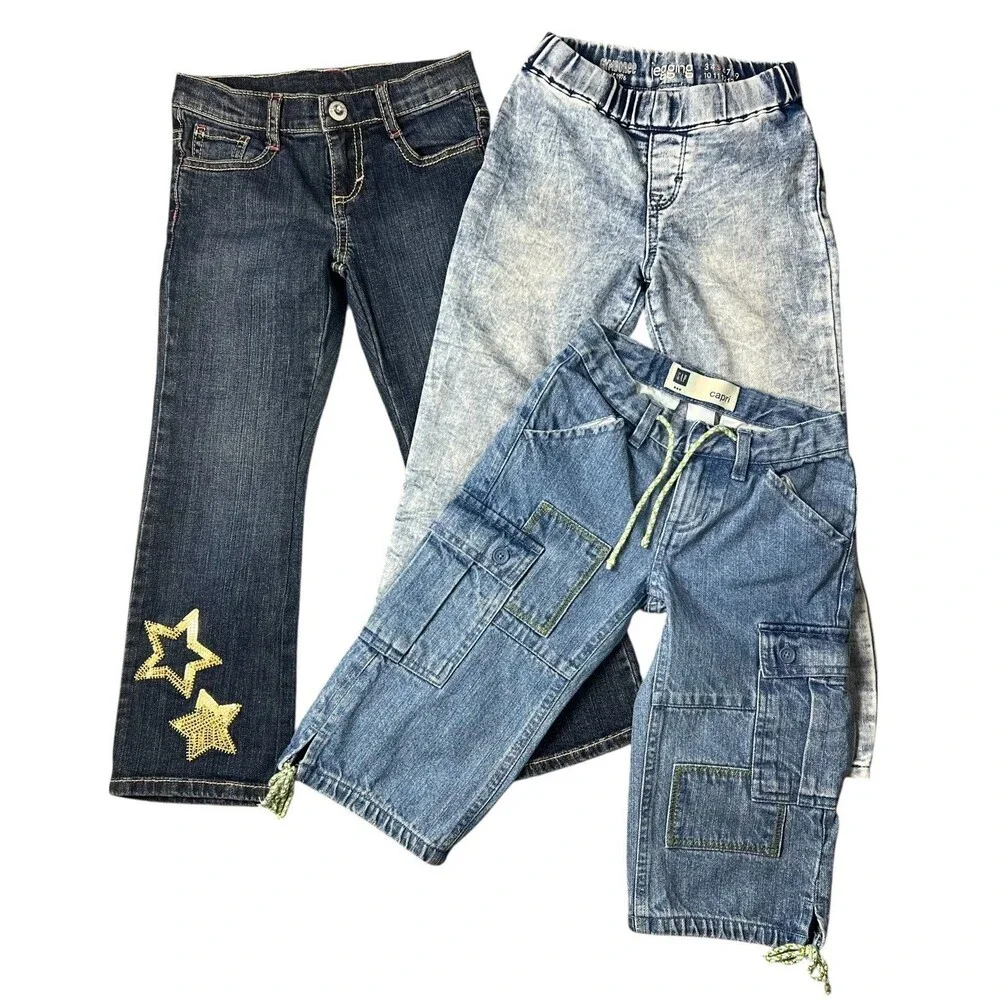 Bundle 3 Pair of Girls Gymboree & Gap Jeans Size 5 Hippie Boho School Play